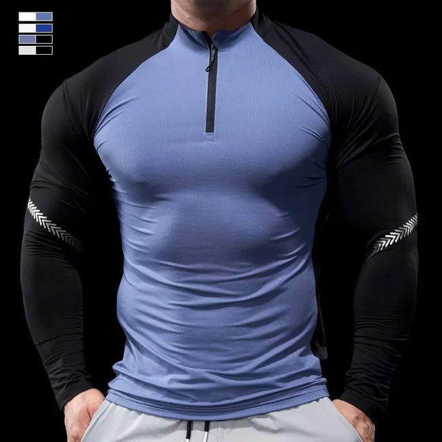 Men's Half-Zip Long-Sleeve Stretch Sweater
