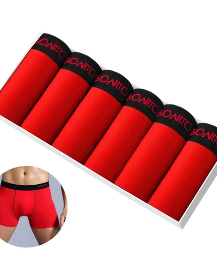 6 Pack Men's Cotton Boxer Briefs – Comfortable Men's Underwear, Breathable Boxers for Men