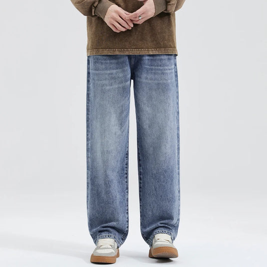 Men's Vintage Baggy Jeans - Straight Fit Loose Trousers