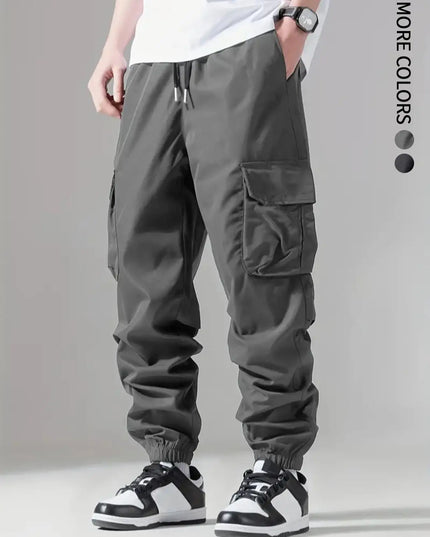Men's Casual Loose Fit Cargo Sweatpants with Drawstring
