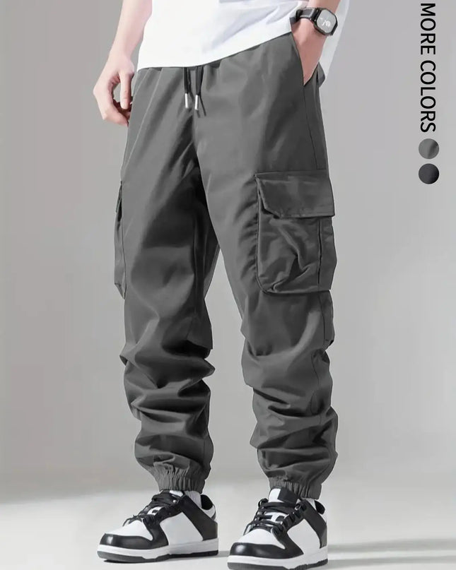 Men's Casual Loose Fit Cargo Sweatpants with Drawstring