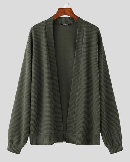 Incerun Men’s Knitted Loose Fit Long Sleeve Cardigan