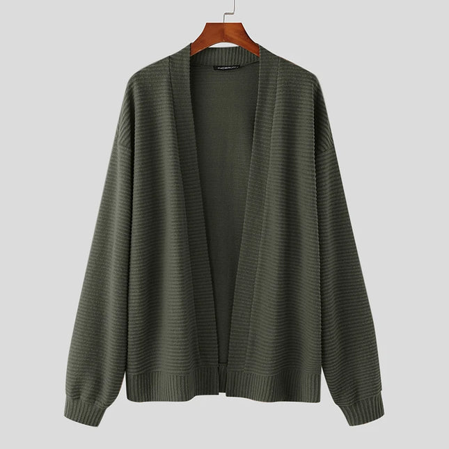 Incerun Men’s Knitted Loose Fit Long Sleeve Cardigan