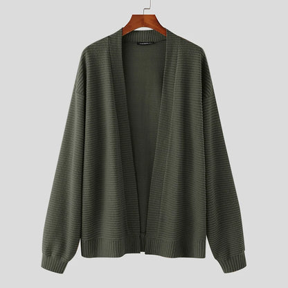 Incerun Men’s Knitted Loose Fit Long Sleeve Cardigan