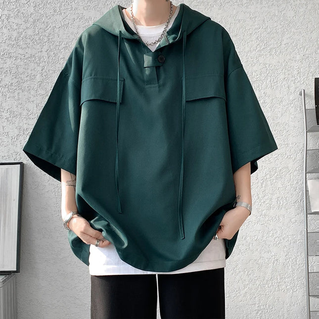 Hooded Men's Loose Fit Shirt