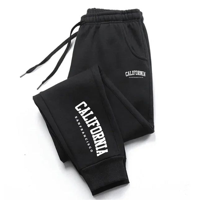 California Print Unisex Casual Joggers - Elastic Waist - Various Colors