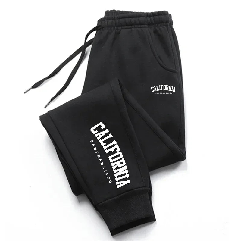 California Print Unisex Casual Joggers - Elastic Waist - Various Colors