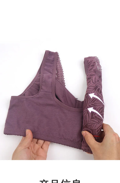 Breathable Lace Bra for Women with Soft Cotton Cups - Various Colors