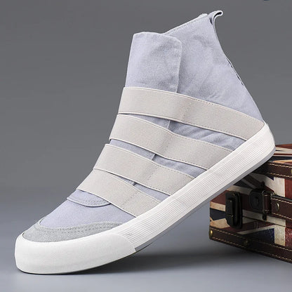 Men's High Top Slip-On Canvas Sneakers - Stylish & Comfortable Flats