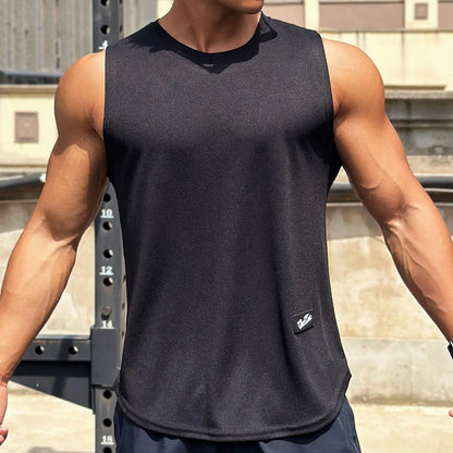 Men's Round Neck Vest with Mesh Bottom - Various Colors