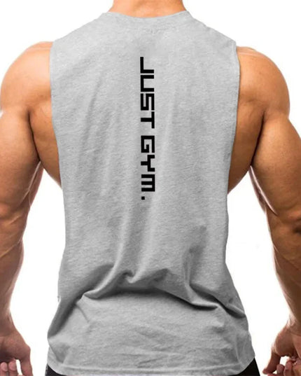 Just Gym Men's Fitness Tank Top - Side Cut Tee for Optimal Performance and Style