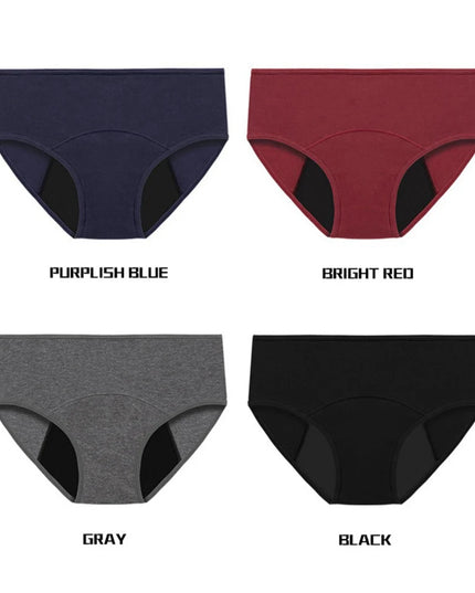 Breathable Cotton Menstrual Panties for Women - Low Waist Period Underwear