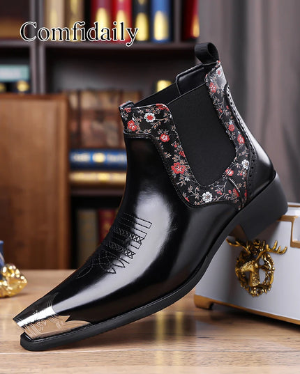 Comfidaily Men’s Chelsea Boots – Faux Leather Ankle Boots