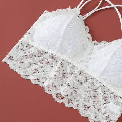 Lace Non-Wire Bra and Ultra-Thin Low Rise Briefs Set for Women - Transparent Comfort Underwear