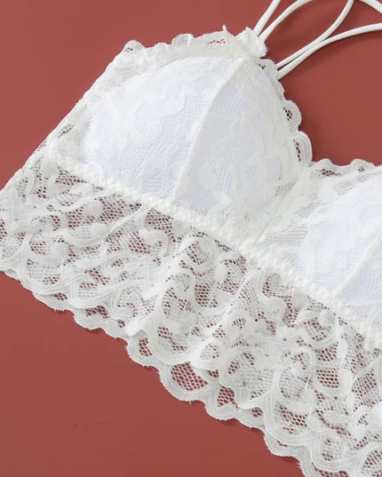 Lace Non-Wire Bra and Ultra-Thin Low Rise Briefs Set for Women - Transparent Comfort Underwear