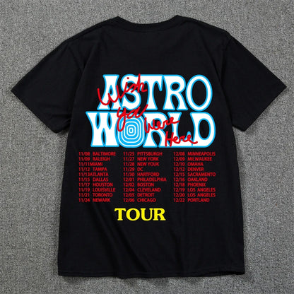 New Summer Hip Hop T Shirt Men Women Cactus Jack Harajuku T-Shirts WISH YOU WERE HERE Letter Print Tee Tops Fashion streetwear