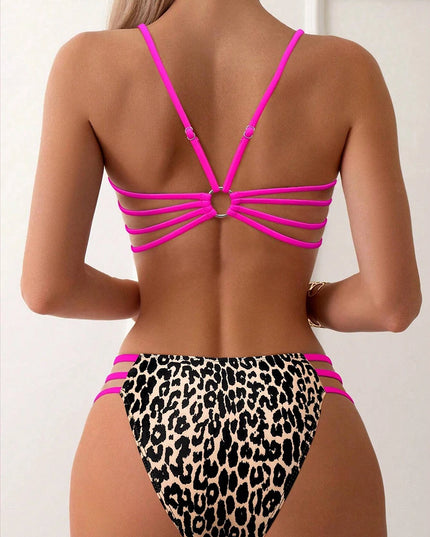Leopard Print Women’s Bikini Swimsuit - High Waist Brazilian Bikini Set