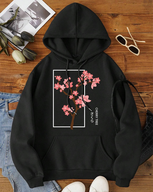 Cherry Blossom Tree in Full Bloom Women’s Loose Hoodie