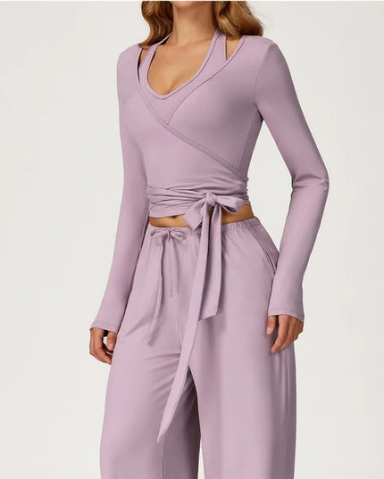 Women's 2/3 Pieces Quick-Dry Vest/Cropped Top and Drawstring Pants Set