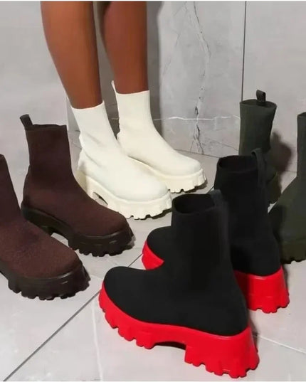 Women's Platform Ankle Slip-On Boots