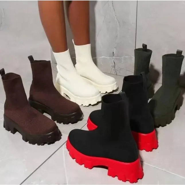 Women's Platform Ankle Slip-On Boots