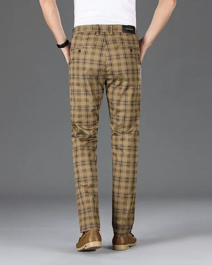 Men's Classic Checkered Straight Casual Pants