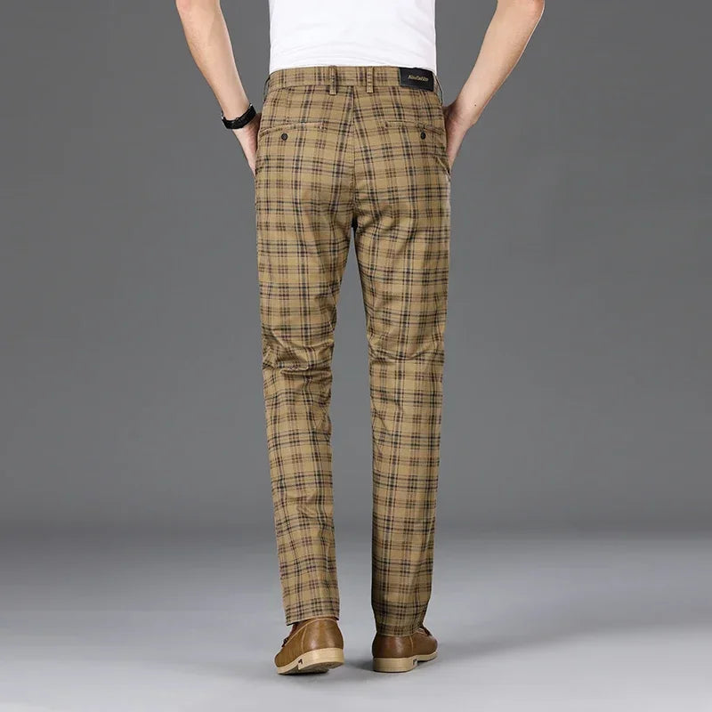 Men's Classic Checkered Straight Casual Pants