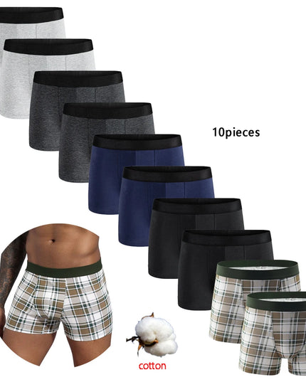 10-Pack Men’s Black Cotton Boxer Shorts