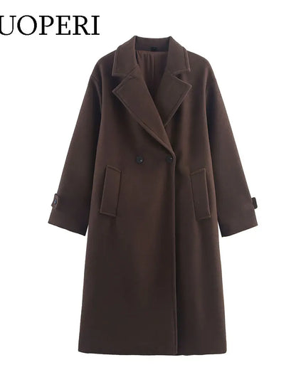 Duoperi Women's Woolen Coat - Warm & Stylish Winter Outerwear for Women