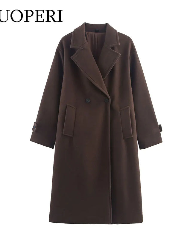 Duoperi Women's Woolen Coat - Warm & Stylish Winter Outerwear for Women