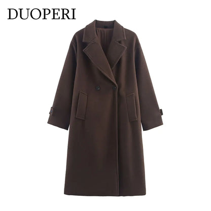 Duoperi Women's Woolen Coat - Warm & Stylish Winter Outerwear for Women