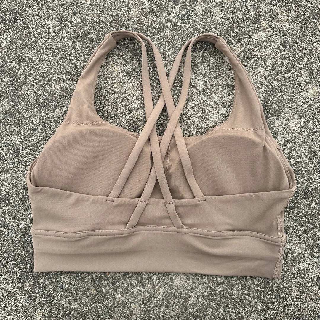 Women's Fitness Sports Bra - Crossback Gym Tank Top with Chest Pad