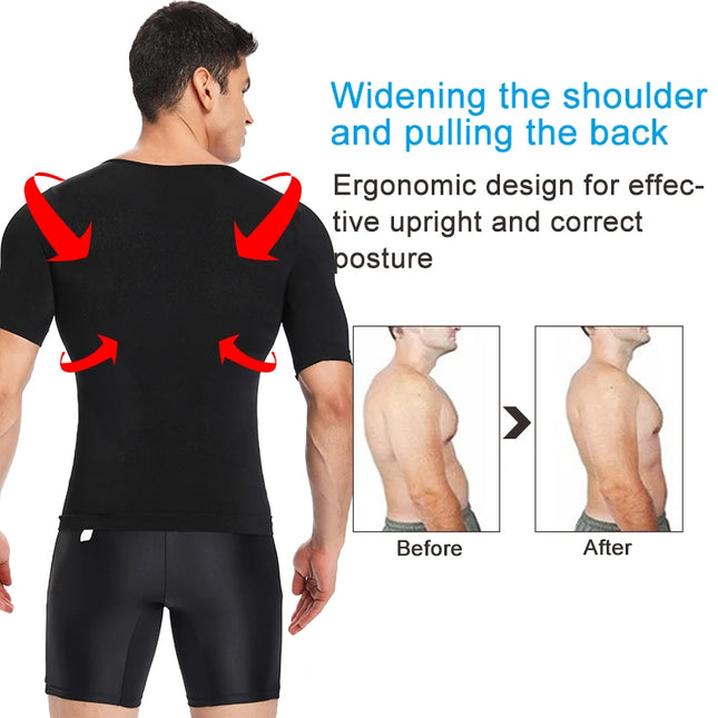 Men's Compression T-Shirt - Slimming Body Shaper for Men, Body Contouring & Support