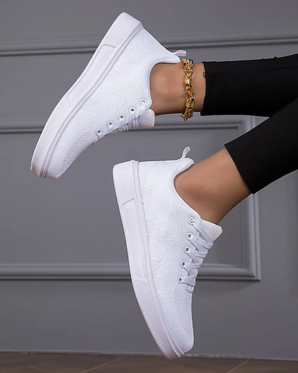 Women's Casual Mesh Lace-up Sneakers with Breathable Design