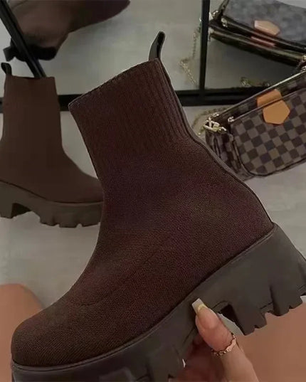 Women's Platform Ankle Slip-On Boots