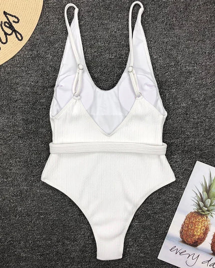 Women's One Piece Swimsuit - V-Neck Bodysuit Swimsuit