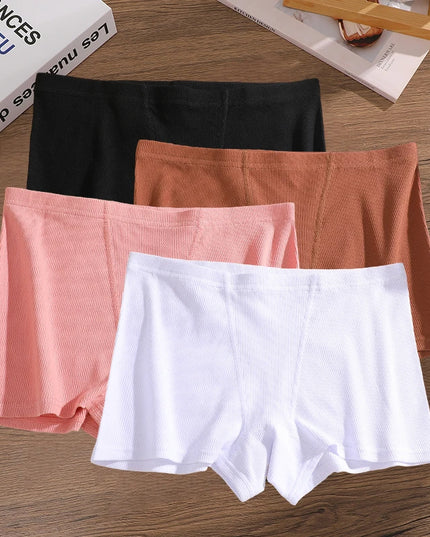 4-Pack Women's Cotton Lace Seamless Boxer Briefs