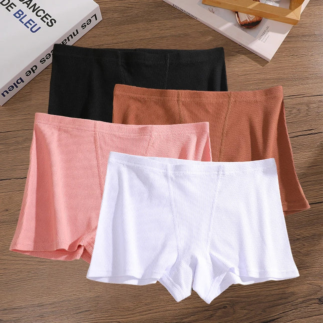4-Pack Women's Cotton Lace Seamless Boxer Briefs