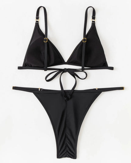 Women's Lace-up Split Bikini Swimsuit Set