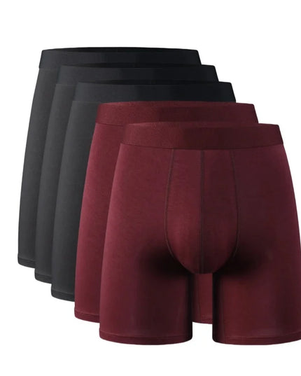 Men's Long Leg Boxer Briefs Multipack - 95% Bamboo Fiber & 5% Spandex