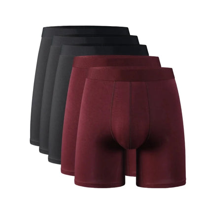 Men's Long Leg Boxer Briefs Multipack - 95% Bamboo Fiber & 5% Spandex