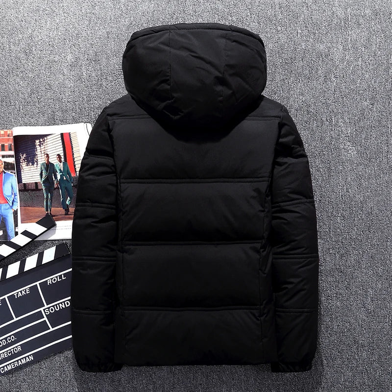 Men's Hooded Down Jacket - Thick Warm Padded Parka for Ultimate Comfort