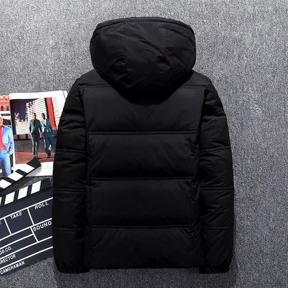 Men's Hooded Down Jacket - Thick Warm Padded Parka for Ultimate Comfort