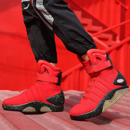 USB Rechargeable Glowing Men's High Top Sneakers – LED Light-Up Athletic Shoes for Men