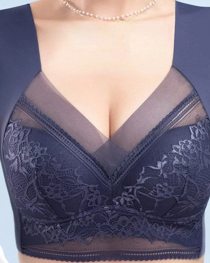 Women's Wireless Lace Push-Up Bralette in Ice Silk Seamless Design