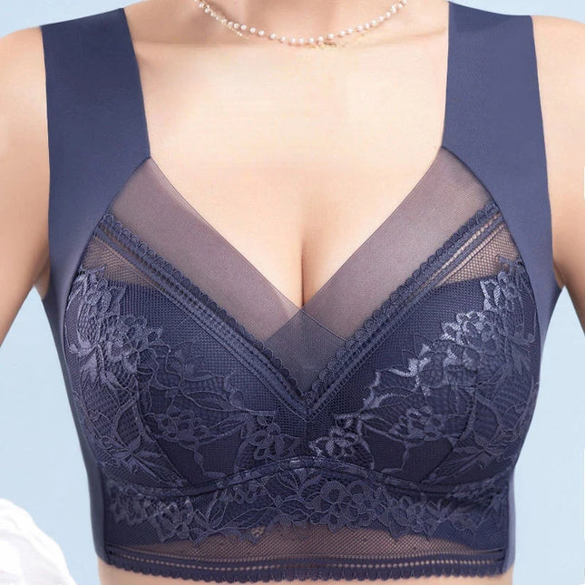 Women's Wireless Lace Push-Up Bralette in Ice Silk Seamless Design