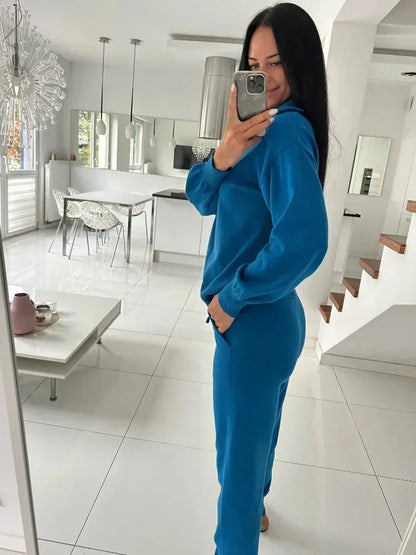 Women's Knitted Sweater and Pants Set - Versatile 2-Piece Outfit