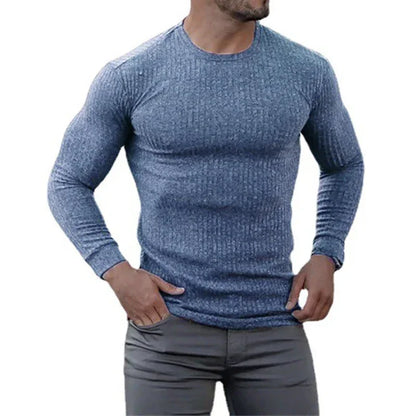 Slim Fit Men's Ribbed Knit Casual Sweater