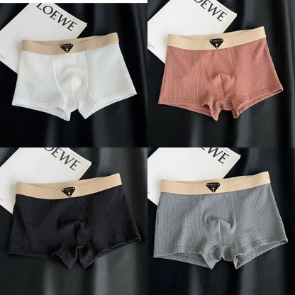 4-Pack Men’s Knitted Plaid Boxer Briefs – Comfortable, Stylish Men’s Underwear