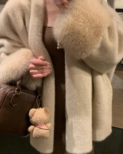 Women's Faux Mink Fur Coat – Thick, Loose Fit, Warm & Stylish Outerwear